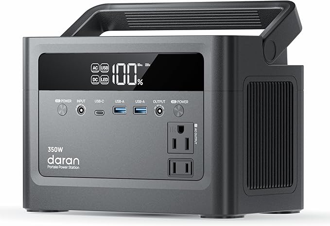 2026 Portable Power Station 350W, 288Wh LiFePO4 Battery Backup, Power Bnak with AC Outlet 110V/ 700W Surge, Solar Generator Fast Charging for Camping Essentials, Hurricane Emergency, Home, Road Trips