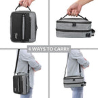 Tirrinia Expandable Insulated Lunch Bag for Men Women – Leakproof Reusable Cooler LunchBox for Kids & Adults with Shoulder Strap, Perfect for Work, School, Office, Travel,Dark Grey