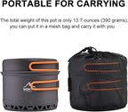 widesea Camping Cookware Outdoor Pot Pan Cooking Equipment Heat Exchange Design for Hiking Backpacking Travel