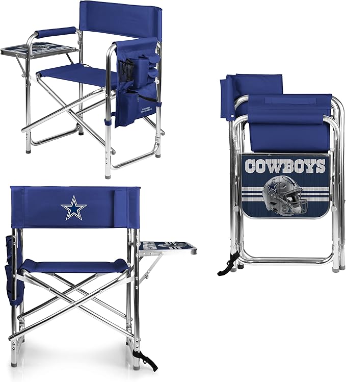 Picnic TIME NFL Unisex-Adult NFL Sports Chair with Side Table, Beach Chair, Camp Chair for Adults