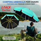 2Pack 48.8 inch Large Beach Umbrella with Clamp Sun Shade for Beach Chair, 360°Adjustable UV Protection Golf Umbrella with Clip for Outdoor Stroller Wheelchair Camping Chair