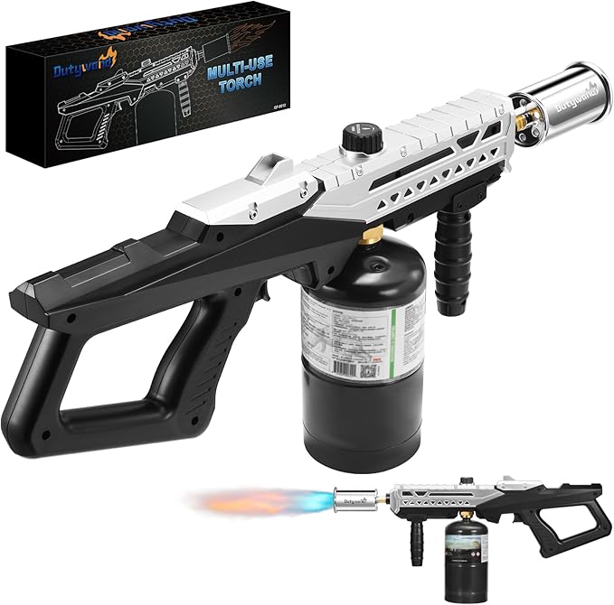 Propane Grill Torch Gun – Cooking Torch – Culinary Torch Sous Vide – Adjustable Flamethrower for BBQ, Campfire, Charcoal Wood Grills Lighter(Tank Not Included)