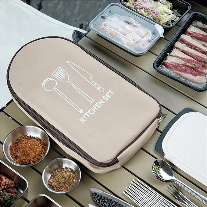 Outdoor Tableware Portable Set Picnic Knife Kitchen Storage Utensils Picnic Supplies Full Set of Camping Equipment