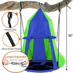 Hanging Tree Swing Tent Waterproof Backyard Hammock Chair Max Capacity 600lbs Detachable Play Tent Swing Play House Castle Nest Pod Indoor Outdoor Bedroom Ceiling Hanging Tent Camping Tree House