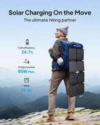 BLUETTI 60W Solar Panel, 60 Watt for Solar Generator Handsfree 1 Handsfree 2 AC2A, Foldable Solar Charger for Hiking, Camping, Travel
