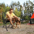 Backyard Expressions Heated Camp Chair with Cupholder – Portable Folding Camping Chair with 3 Heat Settings, USB Powered, Lightweight & Durable – Outdoor Heated Chair for Camping, Tailgating & Sports