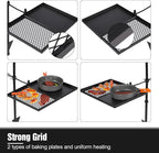 REDCAMP Folding Swivel Campfire Grill, Portable Fire Pit Grill Grate Over Fire Pit, Heavy Duty Steel Grate & Camp Fire Rack with Carrying Bag for Outdoor Camping Cooking