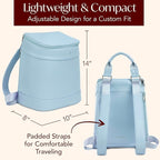 Insulated Cooler Backpack with 2 Stainless Steel Wine Tumblers – Leakproof & Spillproof Stylish Vegan Leather Picnic Cooler Bag – Lightweight & Portable – Holds 24 Cans or 6 Wine Bottles