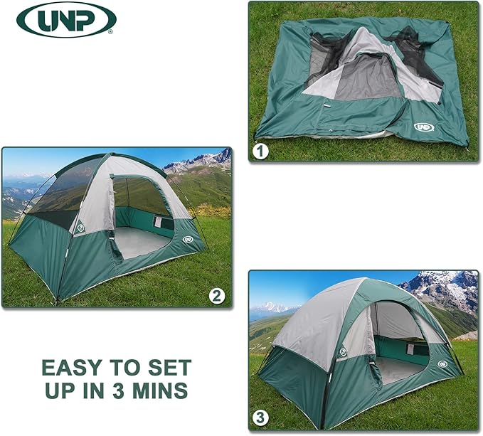 Camping Tent 2-4 Person, Waterproof Windproof Tent with Rainfly Easy Set up-Portable Dome Tents for Camping…