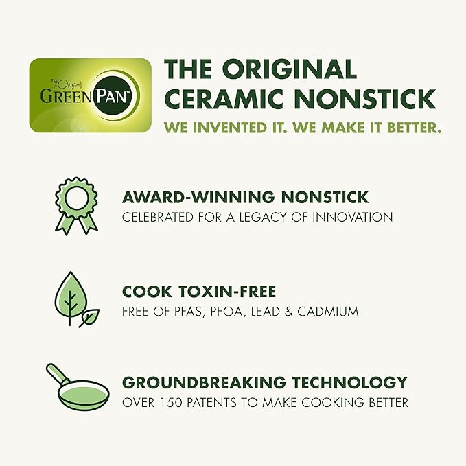 GreenPan Valencia Pro Ceramic Nonstick 12” Frying Pan Skillet, Hard Anodized PFAS-Free Cookware, Induction Ready, Compatible on All Cooktops, Eggs & Omelets, Dishwasher Safe, Oven Safe to 600F, Gray