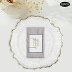 Charger Plates Set 12.6'' Round Embossed Dinner Plate Chargers Plastic Elegant Floral Plates for Dinner Wedding Party Event Table Kitchen Decoration 25Pcs (Gold-25Pcs)