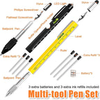WEARXI Gifts for Men 9 in 1 Multitool Pen, Fathers Day Dad Gifts from Daughter Son, Birthday Gift for Men/Boyfriend Mens Gift for Dad/Him/Husband, Cool Gadgets, Camping Accessories
