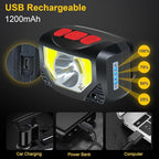 LED Headlamp Rechargeable, 4 Pack Head Lamp Flashlight Headlight Light with Motion Sensor for Outdoor Camping Biking Running Fishing