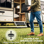 Moongiantgo 264G/1000L Foldable Water Storage Bladder-1000D PVC Portable Emergency Water Storage Container with Valve & Overflow Kit-Soft Water Storage Bag for Emergency Water, RV, Garden, Black