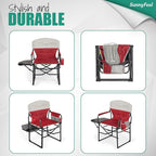 SUNNYFEEL Oversized Camping Directors Chair 2 Pack, Portable Folding Lawn Chairs for Adults Heavy Duty with Side Table,Pocket for Beach, Fishing,Picnic,Concert Outdoor, Foldable Camp Chairs