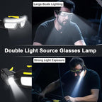 LED Headlight Glasses Rechargeable Headlight Glasses with Motion Sensor & Touch Control, Adjustable Safety Eyewear