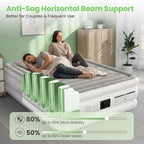 Air Mattress Queen with Built in Pump, 18" Raised Comfort, Anti-Sag Horizontal Beam, 800lbs Heavy-Duty Support Blow Up Mattress, Multi-Layer Leak Proof Air Bed for Home Guests Camping