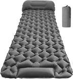 Inflatable Sleeping Pad with Pillow, 40D Nylon TPU Ultralight Sleeping Mat with Foot Press for Camping, Backpacking, Hiking, Inflated 74.8 x 22.8 x 2 in