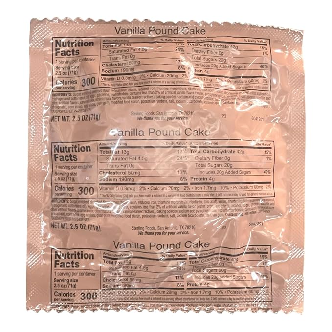MRE Depot MRE Desserts Pound Cake Combo – 12 Pack of Ready-to-Eat Emergency Food – Includes Applesauce, Vanilla, & Marble Cake Flavors – 2.5 oz Each – Long Shelf Life Food & No Refrigeration Needed