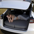 Ferlizer 4" Memory Foam Camping Mattress for Tesla Model 3, 74" x 43", Foldable Car Sleeping Pad with Plush Washable Cover, CertiPUR-US Certified, Grey