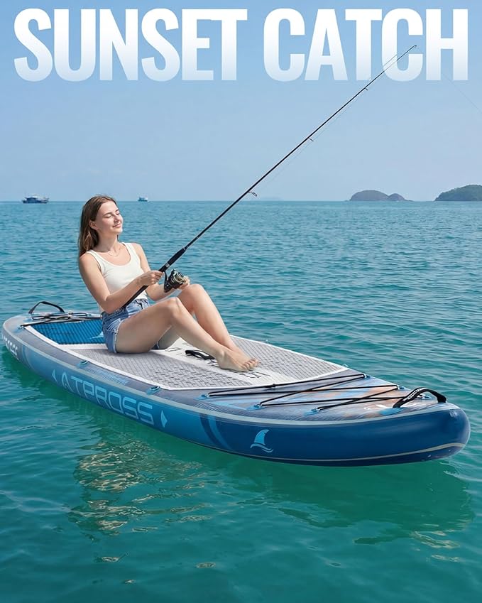 10'6''x33''Inflatable Stand Up Paddle Board, 400lbs Extra Wide Blow Up Paddle Board with Kayak Seat, Premium SUP Accessories Kit & Backpack, Non-Slip Stable Deck Boat for Yoga Fishing Surf