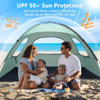 NXONE Beach Tent Sun Shelter with UPF 50+ UV Protection, Lightweight Easy Setup Portable Beach Canopy for Family, Large Space for Beach, Camping & Outdoor, 3/4/6 Person