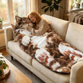 Fluffy Cat Sleeping Bag for Adults, Soft 68.9×31.5 Inch Adorable Envelope Sleeping Bag, Washable Warm Blanket for Camping and Home Lounging
