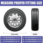Rough Vinyl Tire Covers 4 Pack, Waterproof Wheel Protectors with Lining for RV, Travel Trailer, Camper, Motorhome, SUV, Car, Truck, Boat Trailer (Black, XL - Fits Tire Diameters 33"-35")