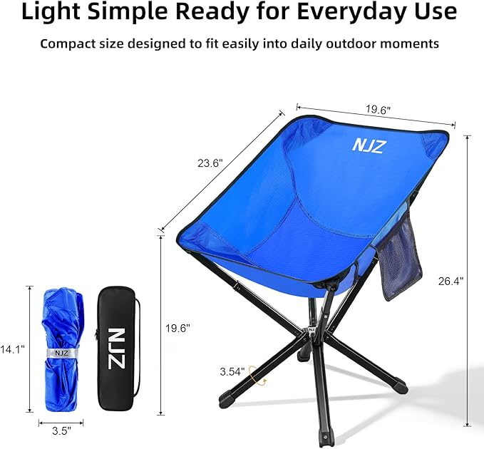 Lightweight Folding Camping Chair — Compact & Easy to Use, Portable Chair for Everyday Outdoor Comfort, Beach, Camping, Travel & Backyard