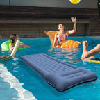 Camping Sleeping Pad, Inflatable Air Mat 5" Thick with Pillow, Built-in Foot Pump, Waterproof Layer for Pool Float, Beach, Hiking, Traveling, Tent (Blue Gray)