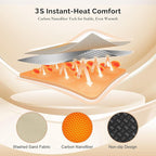 Heated Seat Pad & Cushion, Extra-Long Chair Heating Pad with 10000mAh Battery Pack, Waterproof 3S Fast Heat Seat Warmer for Full Back, Hips & Legs, Ideal for Office Chair, Camping, Fishing & Home