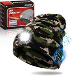 Gifts for Men, Rechargeable Bluetooth Music Unisex Beanie Hat with Light, Valentines Day Gifts for Him, Birthday Gifts for Men, Women, Camouflage