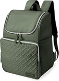 Cooler Backpack Insulated Leak Proof 33 Cans, Waterproof Hiking Backpack Cooler Soft Cooler Bag Lunch Backpack for Picnic Camping, Green