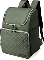 Cooler Backpack Insulated Leak Proof 33 Cans, Waterproof Hiking Backpack Cooler Soft Cooler Bag Lunch Backpack for Picnic Camping, Green