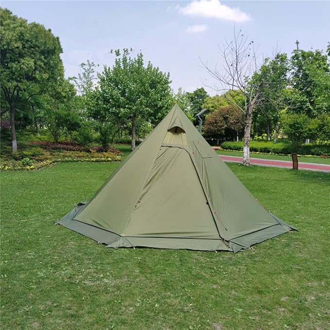 Ultralight 3-4 Person Teepee Tent with Snow-Skirt and Stove Jack Without Mesh Backpacking Outdoor Tent