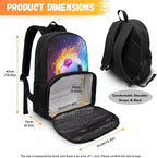 Orange & Blue Fire Soccer Insulated Cooler Lunch Bag Backpack Fashion Laptop Backpack Computer Bag Meal Prep Backpack for Picnic College Travel Kids School Bookbag