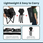 NUMANU Oversized Padded Camping Stool for Adults, Thick Padded 18.5" Heavy Duty Outdoor Camp Chairs with Anti-Slip Feet & Carry Bag, Folding Ottoman Foot Rest for Travel, Max 500lbs