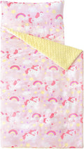 Bunnikins & Clover Toddler Nap Mat with Removable Pillow, Nap Mats for Preschool, Easy Clean Toddler Nap Pad for Kindergarten, Kids Sleeping Bag for Travel Camping