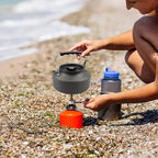3pcs/Set Outdoor Camping Hiking Cookware Utensils 2-3 People Portable Travel Picnic Teapot Pot Frying Pan Cooking Tableware (Color : A)