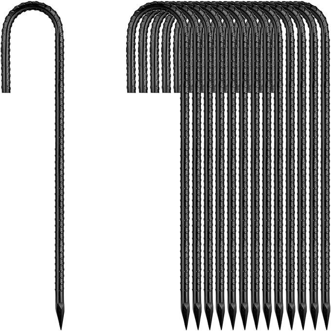 Rebar Stakes 12 Inch Black 32pcs