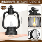 Ferraycle 6 Pcs Mini Lantern Decor 4 Inch Western Lantern Table Centerpiece Small Vintage Camping Hanging Lamp Ornaments Bulk for Cowboy Cowgirl Wedding Halloween Christmas (6 Inch,Black)