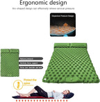 Foldable Inflatable Twin Pad - Portable Sleeping Mattress, Outdoor Equipment for Trail Hiking Travel Picnic Trek Shelter Adventure Resting Sleeping Gear Pillow Cushion Lightweight Bed