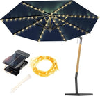 VOOKRY Solar Umbrella Lights Outdoor, Waterproof Solar Powered Patio Umbrella Lights Cordless 8 Modes LED Umbrella Patio Lights for Beach Tent Camping Garden Party Decoration(Warm White)