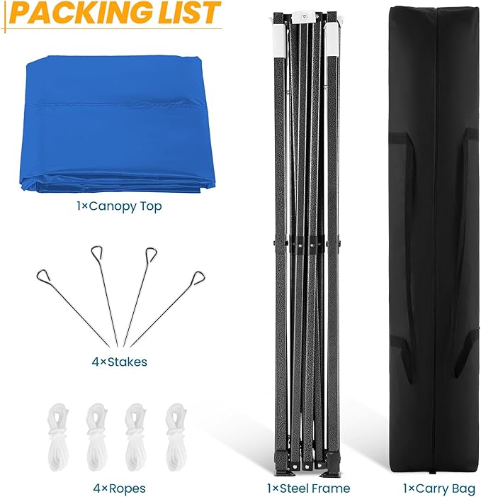 COBIZI 10x10 Pop Up Canopy Commercial Heavy Duty Instant Canopy with 4 Sidewalls, UV 50+ Silver Coated Waterproof Vendor Tent, Portable Shelter with Carry Bag, Event Tent for Parties Patio, Blue