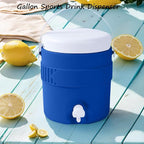 Nhdap 1 Gallon Portable Sports Cooler Water Drink Beverage Dispenser, Insulated Cooler Water Drink Dispenser with Spout Handle, Water Jug Cooler Dispenser for Outdoor Activities Fishing Camping (Blue)