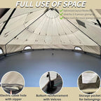 DANCHEL OUTDOOR B2A Portable Bell Tent No Center Pole, 4 Season Yurt with Stove Jack Spacious Interior for 4/8 Person Camping Hiking Glamping 300D Oxford Nylon,13ft/16.4ft Khaki