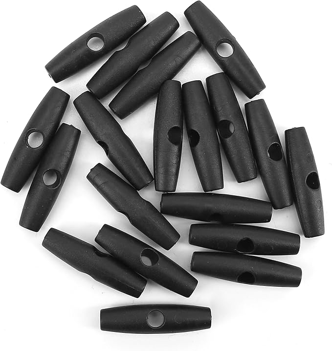 50PCS Tent Toggles Buckles to Roll Up Camping Awning Duffle, Glamping Ridgeline Tent Gear Part Replacement, Inner Toggle Stopper Snap Flying Clip Anchor Tightener Accessories for Tie Downs Rope String