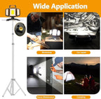30W Rechargeable Work Light, 3000 Lumen Magnetic Work Light Battery Powered, Waterproof Portable Cordless Job Site Lighting for Construction Site, Workshop, Garage, Camping, and Car Repairing