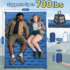 Double Sleeping Pad, 6" Extra Thick Portable Camping Sleeping Pad with Pillows & Built-in Foot Pump, Ultralight Camping Mat for Backpacking, Hiking, Traveling, Tent, Car Camp Gear