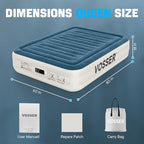 Queen Air Mattress with Built-in Pump,18''Fast & Easy Inflation/Deflation Inflatable Mattress, Foldable Blow Up Mattress with Storage Bag, Inflatable Bed for Home, Camping & Guests